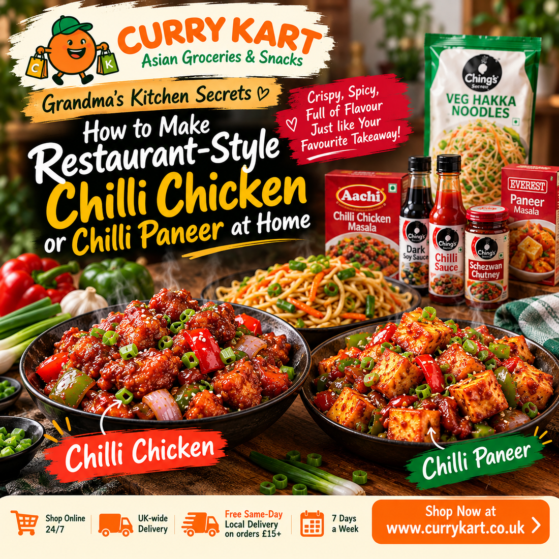 Grandma’s Kitchen Secrets chilli chicken and chilli paneer recipe