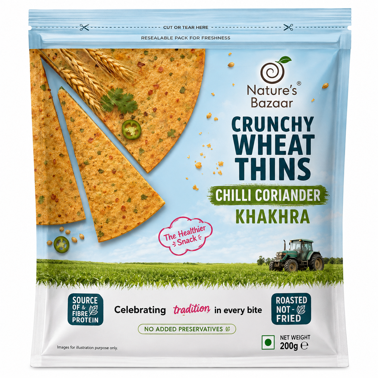Nature's Bazaar Chilli Coriander Khakra