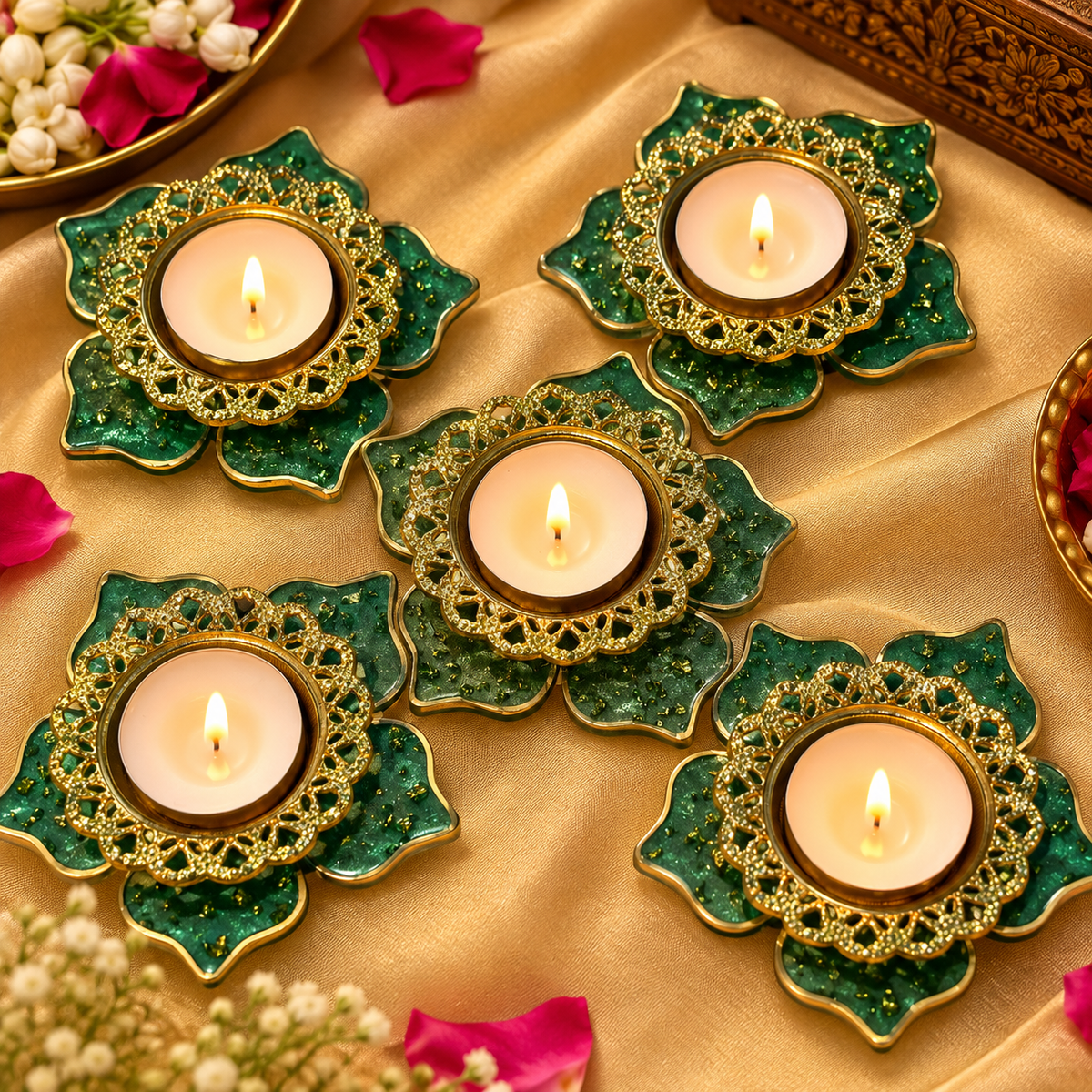Stone Tealight Holders- Diwali collection