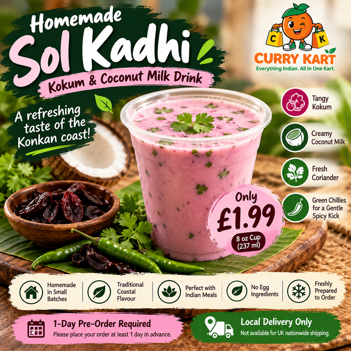 Homemade Sol Kadhi – Traditional Kokum & Coconut Milk Drink