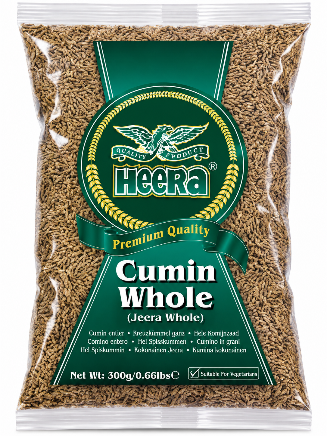 Heera Cumin Seeds (Whole Jeera), whole cumin seeds for Indian cooking.