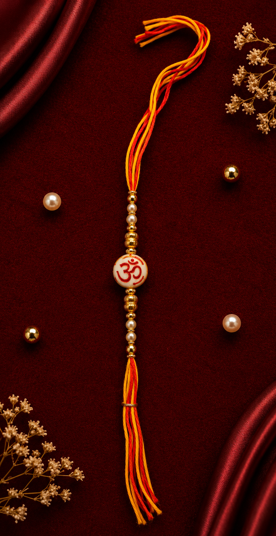 White & Gold Om Rakhi 19