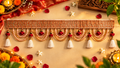 Traditional Indian Pearl & Rose Toran with Tassels | Festive Door Hanging Decoration