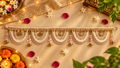 Traditional Indian Pearl & Lotus Toran | Diwali Door Hanging & Pooja Decoration