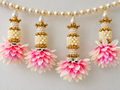 Indian Pink Floral Toran with Pearl Beads | Diwali Door Hanging