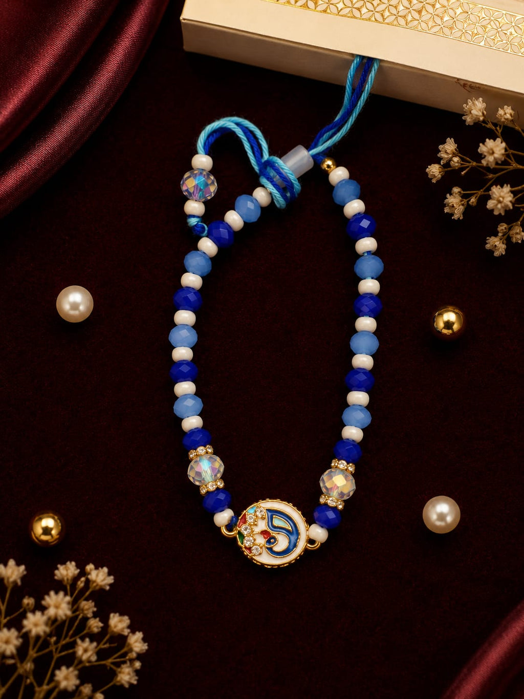 Meenakari Blue Rakhi 1 (Set of 2)