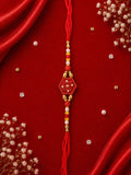 Red & Gold Swastik Rakhi 10