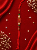 Red, Green & Gold Meenakari Rakhi 12