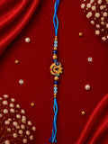 Blue & Gold Meenakari Crescent Rakhi 13