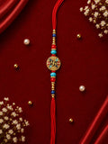 Multicolour Meenakari Swastik Rakhi 17