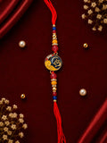 Navy & Gold Meenakari Om Rakhi 21