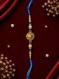 Royal Blue & Gold Peacock Sun Rakhi 22