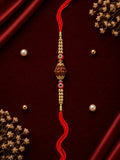 Premium Rudraksha & Gold Lotus Rakhi 24