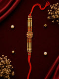 Premium Om Rakhi – Gold & Pearl Multi-Strand Rakhi 25