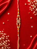 Amber & Cream Rhinestone Star Rakhi 8