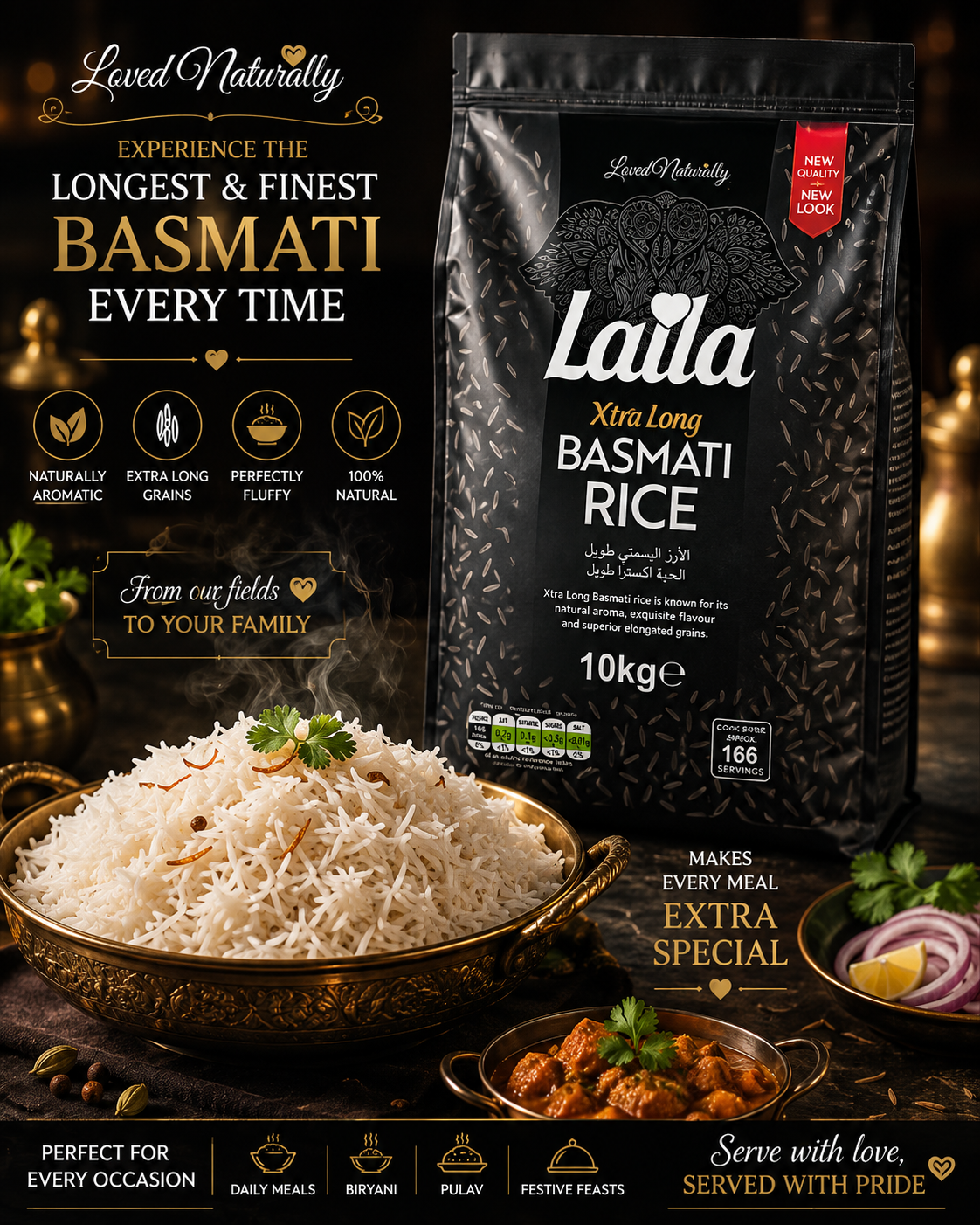 Laila Extra Long Basmati Rice | Fragrant & Fluffy Premium Basmati | 2kg, 5kg & 10kg