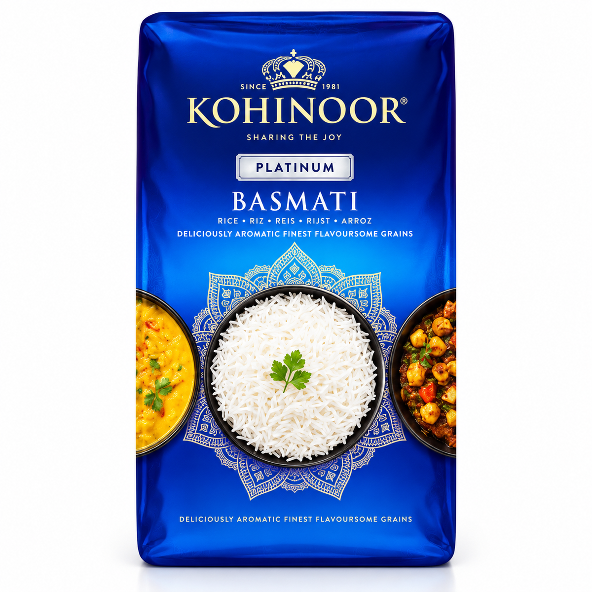 Kohinoor Platinum Basmati Rice, premium long grain basmati rice for biryani and pilaf
