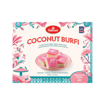 Haldiram’s Coconut Burfi Indian sweet available from Curry Kart