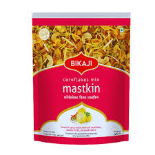 Bikaji Cornflakes Mix Mastakin sweet and spicy snack in red packaging